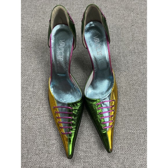 Vita Mori Shoes Eu 37 Us 6.5 Made In Italy 2010 One Of A Kind Metallic 3in Heel - Picture 2 of 16